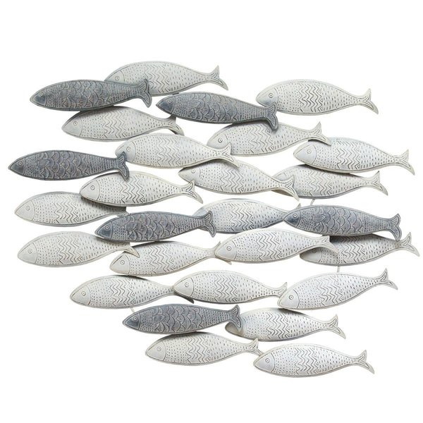 Kd Estanteria Grey School Of Fish Wall Decor KD2627083